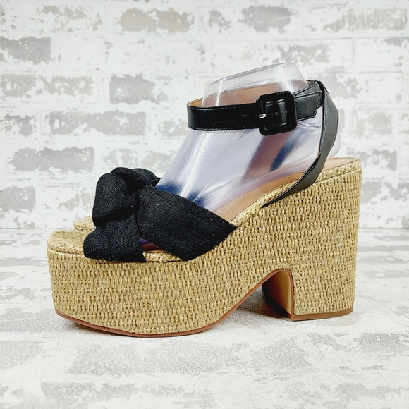 NEW Sam Edelman  Theresa 2 Black Platform Chunky Summer Heeled Sandals W1054 - Picture 1 of 12